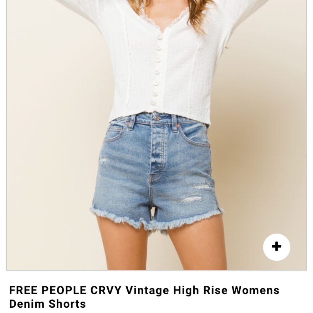 Free People curvy vintage high rise denim shorts